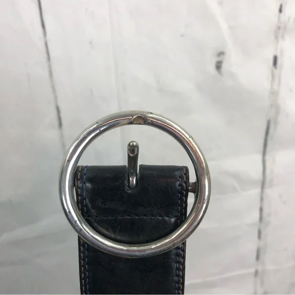 Brighton Black Embellished Embroidered Leather Belt Silver Buckle Medium… - Picture 6 of 15